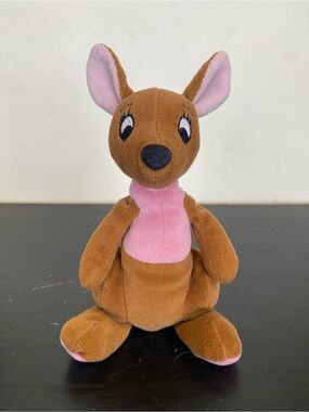 Disney Store Winnie the Pooh Kanga Mini Bean Bag Plush 7 Inch Brown Pink